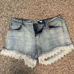 GraceinLA Lace hemmed Jean Short Size 27